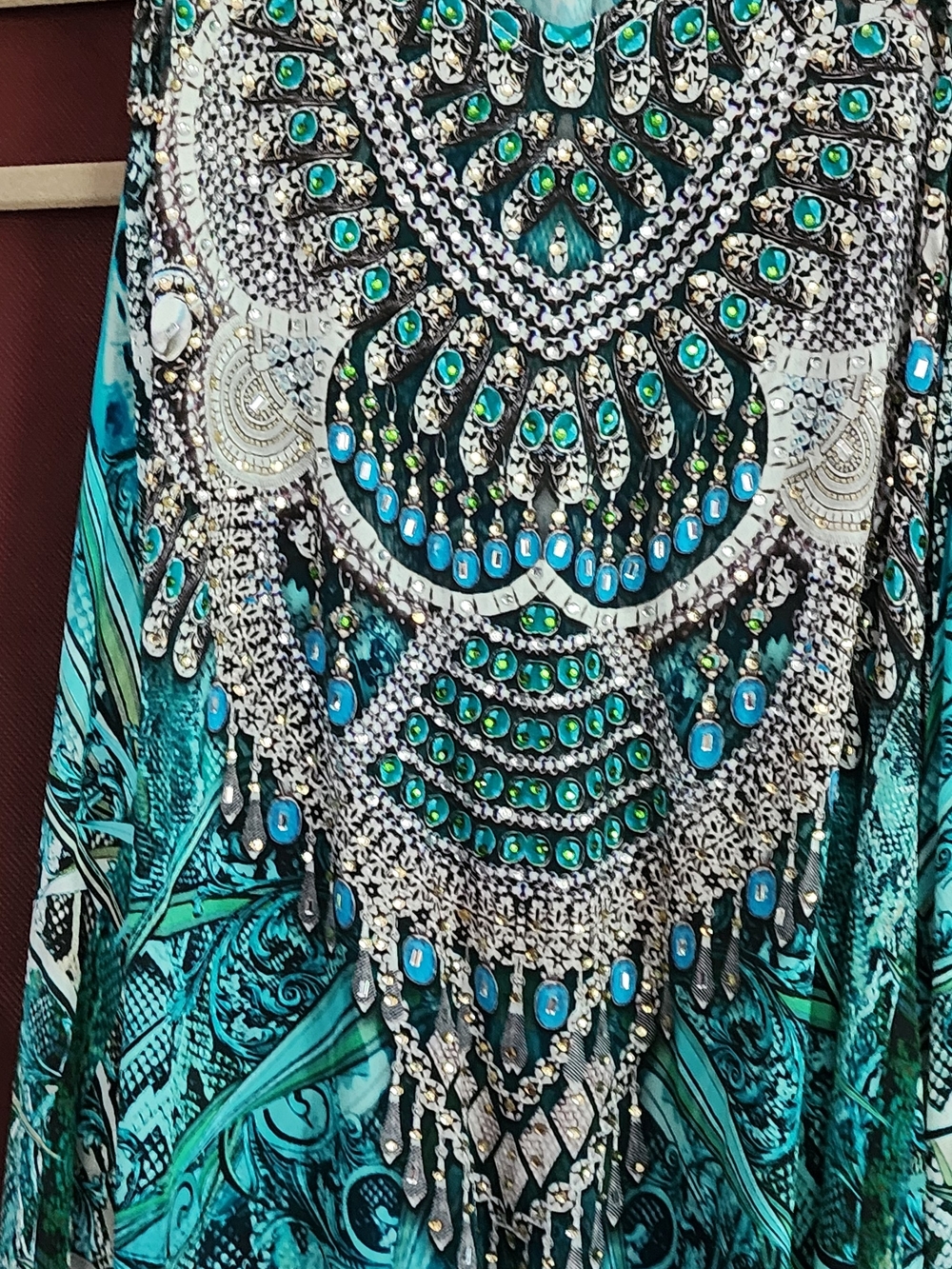 Embellished Teal & Turquoise Boho Tunic